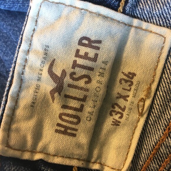 Hollister Jeans Mens Size 32 Button Fly Bootcut Distressed Whiskering Grunge - Picture 14 of 16